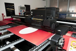 Commercial Sign Printing a red colored sign