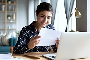 an employee receiving business mail from an organization