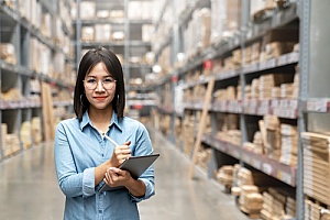 warehouse employee ensuring orders are fulfilled