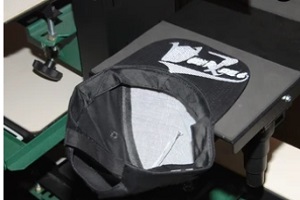 screen printing a cap