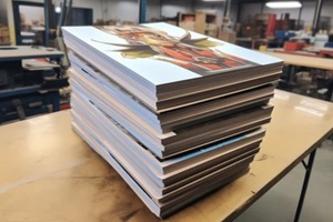 stacks of printed magazines ready for delivery